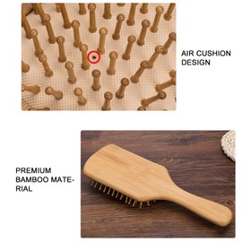 Juego de Cepillo Y Peine para el Cabello de Bambú de Madera, Cepillo para Peinar el Cabello de 6 Piezas, Cepillo de Masaje con Cojín de Aire para Peluquería para Niños, Mujeres Y Hombres