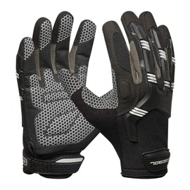 Gebol Master Impact Work Gloves and Sports Gloves with Padding and Grip, Breathable Protective Gloves with Velcro Fastening, for Men, Size XXL (Size 11), Black, 1 Pair