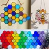 KALUCION 100 Pieces Hexagon Glass Mosaic Tiles for Crafts, Transparent