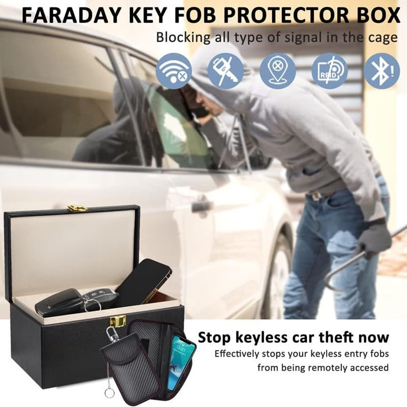 Faraday Box with 2 Pack Faraday Pouch, Faraday Box Signal