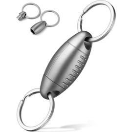 TISUR Key Holder, Breakaway Type, Quick Release, Carabiner, Detachable Key Chain, Stylish, Includes Key Ring (Titanium/Gray (Pack of 1)