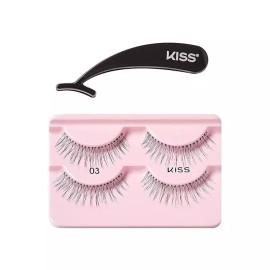 Kiss New Kiss Ever EZ Lashes Double Pack Reusable Easy Angle Applicator HUMAN HAIR 03