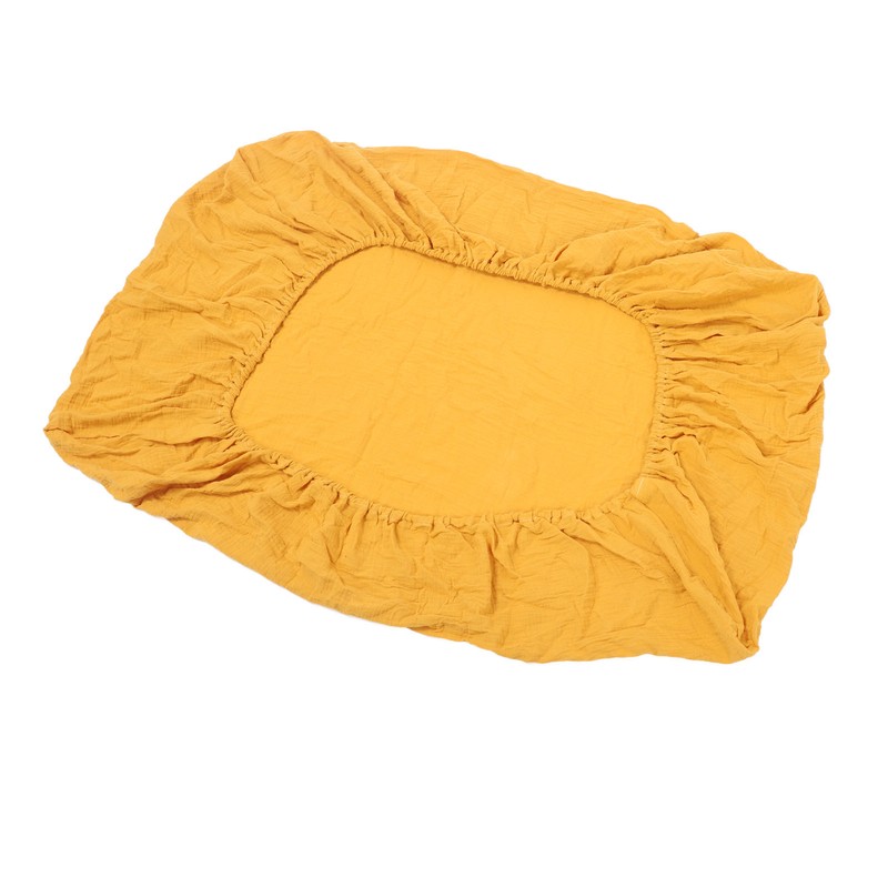 Fitted Crib Sheet Full Cotton Crinkle Fabric Soft Breathable Comfortable