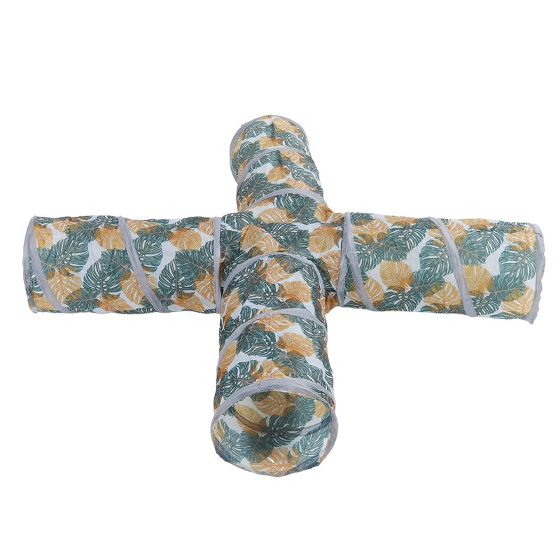 Cat Tunnels Collapsible Printed 4 Way Cat Tube with Storage