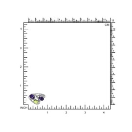 Silvershake Genuine Cabochon Stones 925 Sterling Silver 3-Stone Cluster Right Hand Ring Jewelry for Women, 10, Sterling Silver Rhodium (White Gold Plated), Natural Amethyst and Peridot Peridot