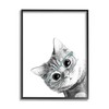 Stupell Industries Monochrome Cat Kitten Peeking Glasses Portrait, Design by