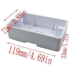 LQ Industrial 2PCS American Standard Wall Switch and Socket Plastic Surface mounting Box Electrical Socket External mounting Box Used as Electrical Junction Box Power Socket Fixing White