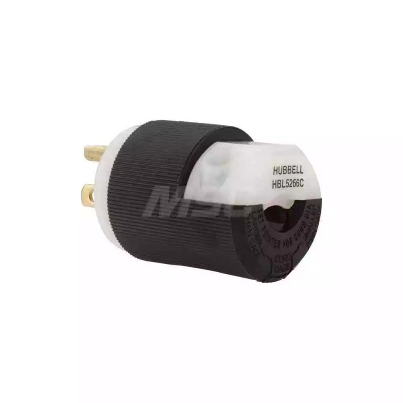Hubbell HBL5266C Insulgrip Heavy Duty Straight Male Plug, 5-15P Self-Grounding