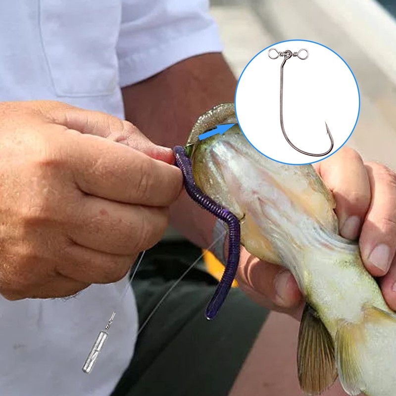 Drop Shot Swimbait Hooks - 30pcs Spinshot Wide Gap Hook