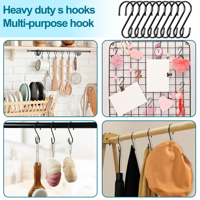 ESFUN 24 Pack S Hooks, 3.5 Inch Heavy Duty S