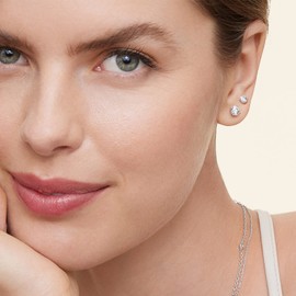 Sterling Silver Stud Earrings for Women Hypoallergenic S925 Silver Stud Sets with Cubic Zirconia Tiny Cartilage Small Silver Hoop Earrings and Stud Earrings Set for Multiple Piercings