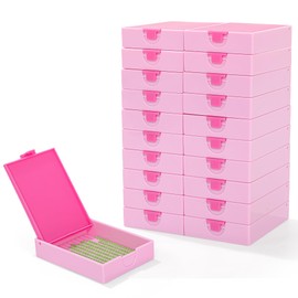 CATEARED 20 Pieces Tiny 2-in-1 Stackable Diamond Painting Trays with Lid, Storage Container for Diamond Painting, Craft and Bead Storage Containers (Light Pink, Tiny)