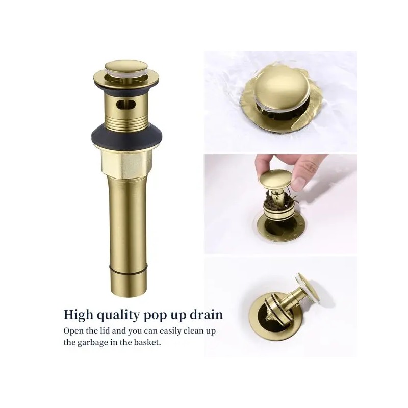 Bathroom Faucet Accessories 4 Inch Vani Brushed Gold 360 Degree
