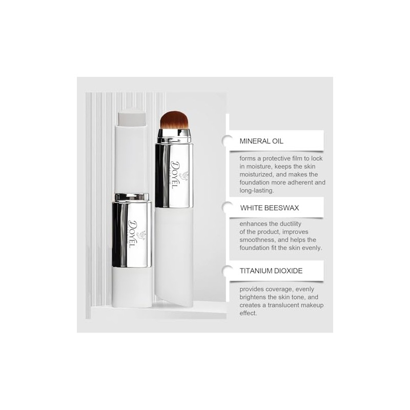 Base Maquillaje Barra Que Cambia Color Brocha Desmontable Crema Doble