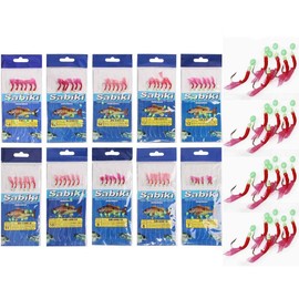 OROOTL Sea Bait Rigs Fishing Lure Luminous Saltwater/Freshwater Fishing Rigs Glow Bead Soft Shrimps Assorted Size Flasher Rigs Hooks