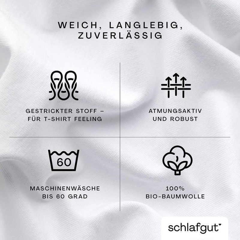 Schlafgut Casual Fitted Sheet, 90 x 190 cm to 100