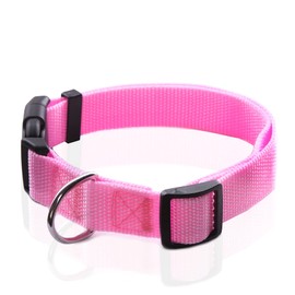 Adjustable Nylon Dog Collar, pet Collar 1 Inch 3/4 Inch 5/8 Inch Wide, for Large Medium Small Dogs (S(5/8" x 11-16"), Pink)