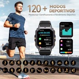 CUBOT C28 [2024 Nuevo] Reloj Inteligente Hombre, 2.02" HD Pantalla Smartwatch, Reloj Inteligente 410 mAh, Impermeable Reloj de Fitness con Pulsómetro Monitor de sueño, 120+ Modos Deportivos
