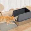 Stainless Steel cat Litter Box, Covered Metal Litter Box, cat