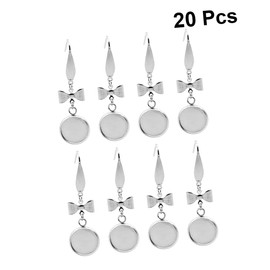 jojofuny 20PCS DIY Earring Metal Trays Stainless Steel Disc Base Earrings with Sturdy Hooks for Jewelry Making Inner Diameter for Stylish Accessories and Custom Designs