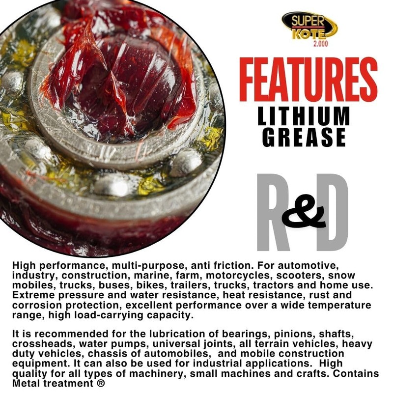 Red and Tacky Lithium Grease Superkote 2000 | NLGI 2