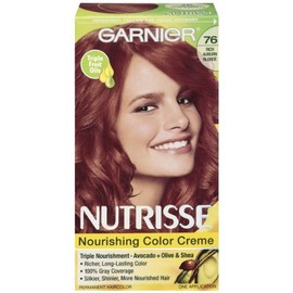 Garnier Nutrisse Nourishing Hair Color Creme, 76 Rich Auburn Blonde (Hot Tamale) (Packaging May Vary)