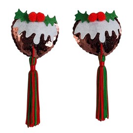 Diabolical Gifts DP0644 Christmas Pudding Tassels - Funny Secret Santa Gifts for Women Under 10 Pounds, Rude Gifts for Her, Funny for Women, Novelty and Gag Toys for Her