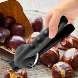 Chestnut Clip, Chestnut Tongs, Walnuts Nutcracker, Stainless Steel Chestnut Cutter, Chestnut Opener, Kitchen Appliances Dry Fruit Opener for Walnuts, Chestnuts, Nuts (Black)