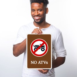 Sigo Signs No Atvs with Prohibited Symbol Sign, 10x14 Inches, Rust Free .040 Aluminum, Fade Resistant, Made in USA