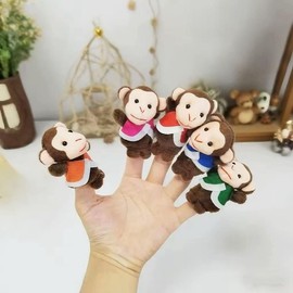 5 Little Monkeys Finger Puppets for Kids, 7 Pack Plush Finger Puppets Toy, Storytelling Theater Role Play, Bedtime Story for Toddlers