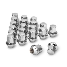 Dynofit 14x1.5 Factory Lug Nuts for Mustang Edge, 20pcs One-piece Style Chrome Wheel Nut Compatible With Ford Explorer Fusion Maverick, Alloy Steel Lugnut fit Aviator MKX Replace OE#ACPZ-1012-M/1012-D