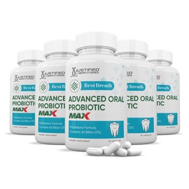 Justified Laboratories (5 Pack) Best Breath Max 40 Billion CFU Probiotic Oral Support 300 Capsules