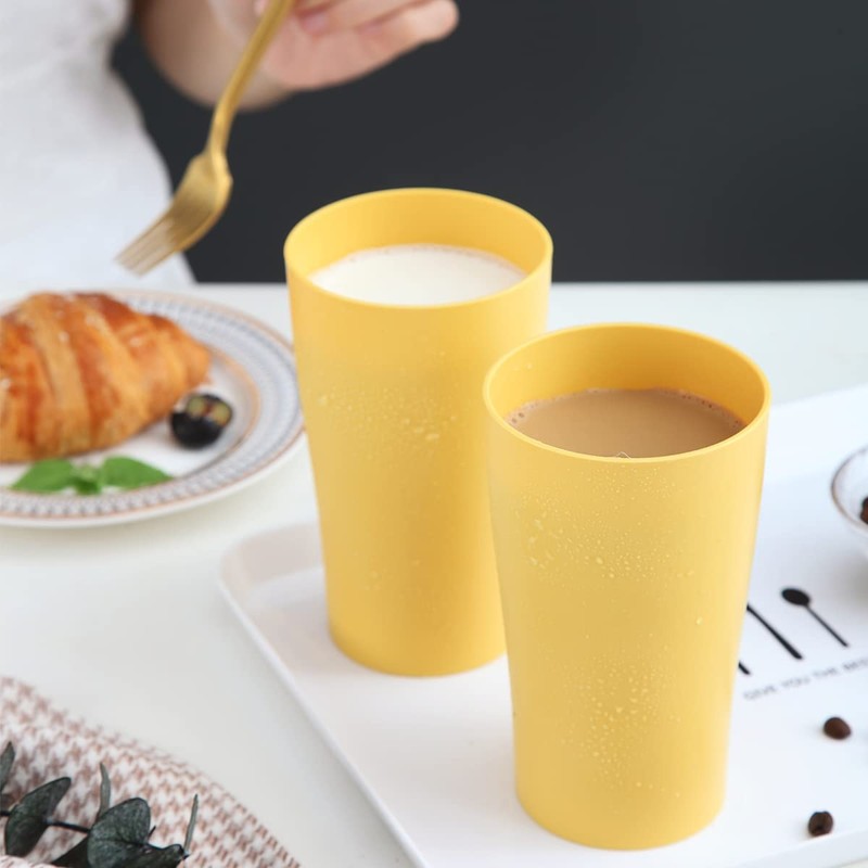 Plastic Cups, Pack of 8, Coffee Cups, 450 ml, Unbreakable