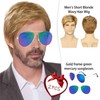 DAVBNM Men's Short Blonde Wavy Hair Wig, Daily Use Costume