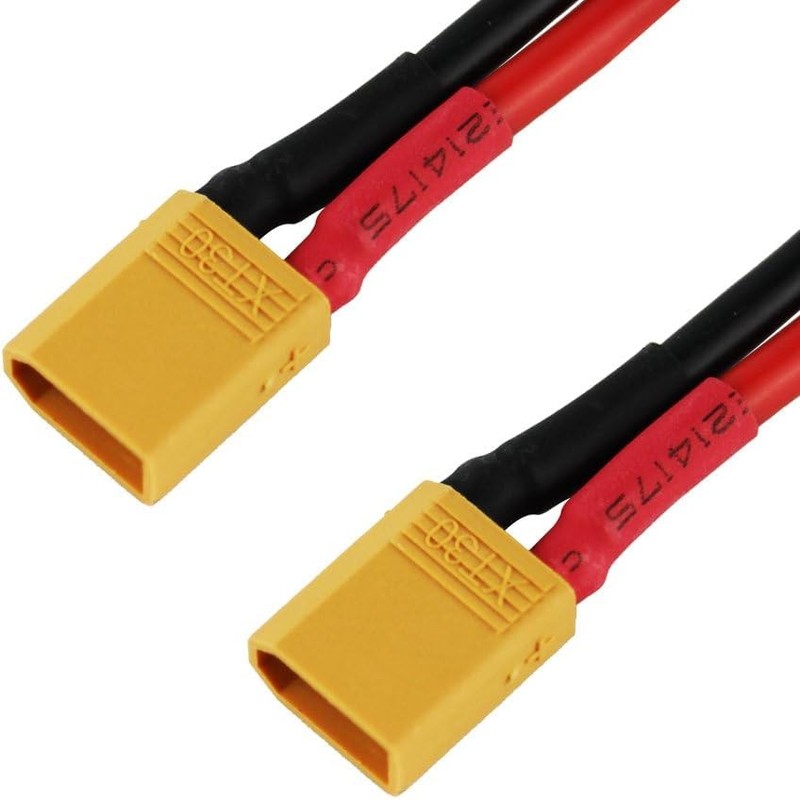 Yiqigou 2pcs XT30 Male Plug Connector Adapter to 30cm 16awg