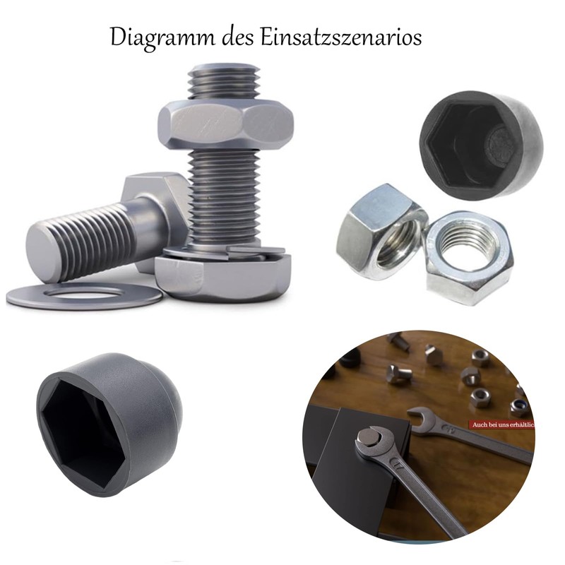 Pack of 25 Hexagonal Protective Caps M10, Spanner Size 17,