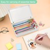 SFLHHDM Pencil Box, Double Layer Large Capacity, White Green, 1pcs