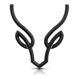 Deer Horn Metal car Emblem,Black Auto Emblem,3D Animal Decoration Metal car Sticker- Rear car Tail Decoration Sticker