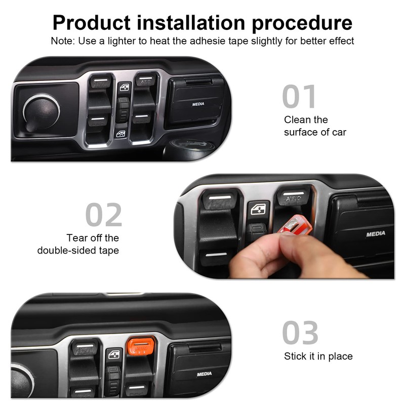 CheroCar for Jeep JL Window Switch Button Cover Trim Interior