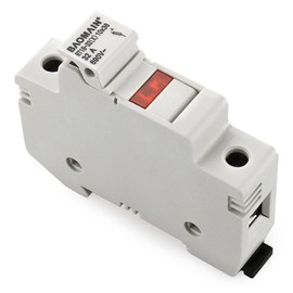 Baomain Cylindrical Fuse Holder RT18-32(X) 10mm X 38mm Fuse Base Single Pole DIN Rail Mount with 10 PCS of RO15 Fuse (1 Amp) CE Listed