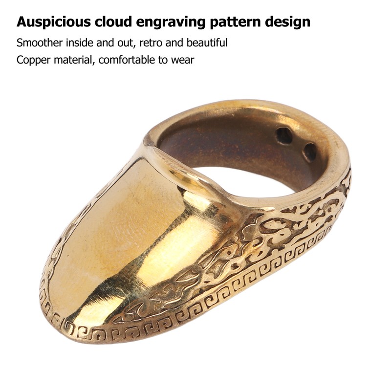 Archery Thumb Rings Good Protection Engraving Pattern Brass Finger Protector