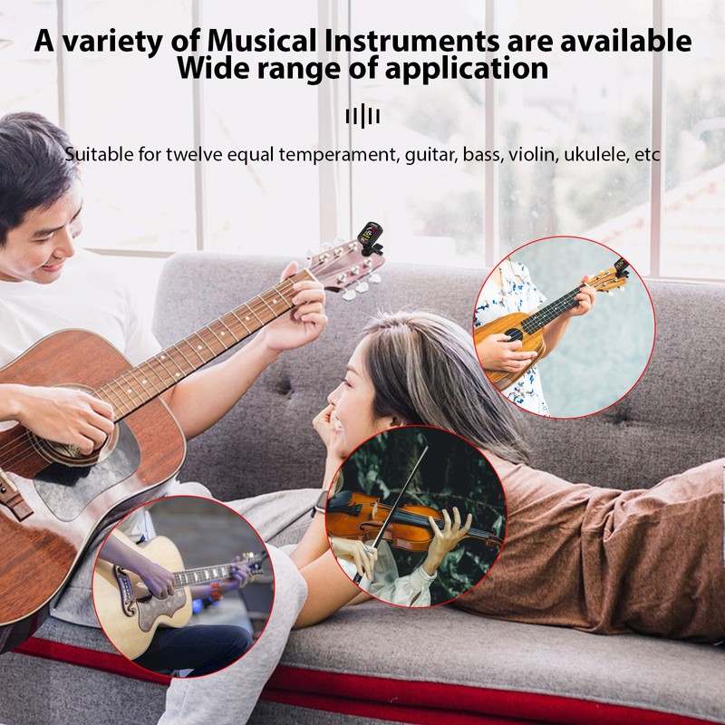 Guitar Tuner Clip On for Chromatic Guitar Bass Violin Ukulele