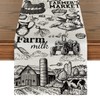 Artoid Mode Tractor Milk Farm Table Runner, Cow House Fall