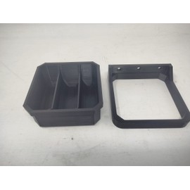 Black Storage Tray with 3 Sections and Wall Mount Hanging Bracket