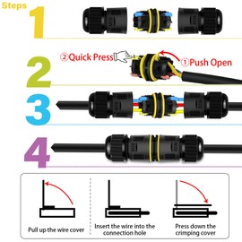 Junction Box Outdoor Waterproof Electrical Cable Connector,NineLeaf 3PK 3-PIN M20 Extension Electrical Cable Protector for Cable Diameter Ø5-12mm,for Outdoor Road Landscape Lights,External Cord Boxes