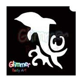 Glimmer Body Art Glitter Tattoo Stencils - Dolphin 4 (5/pack)"