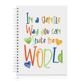 Mhfpl In a Gentle Way You Can Shake the World Spiral Notebook, Inspirational Quotes Gifts for Women Coworker, Appreciation Gifts for Mom Wife Sister, Motivational Graduation Gifts for Daughter Friend