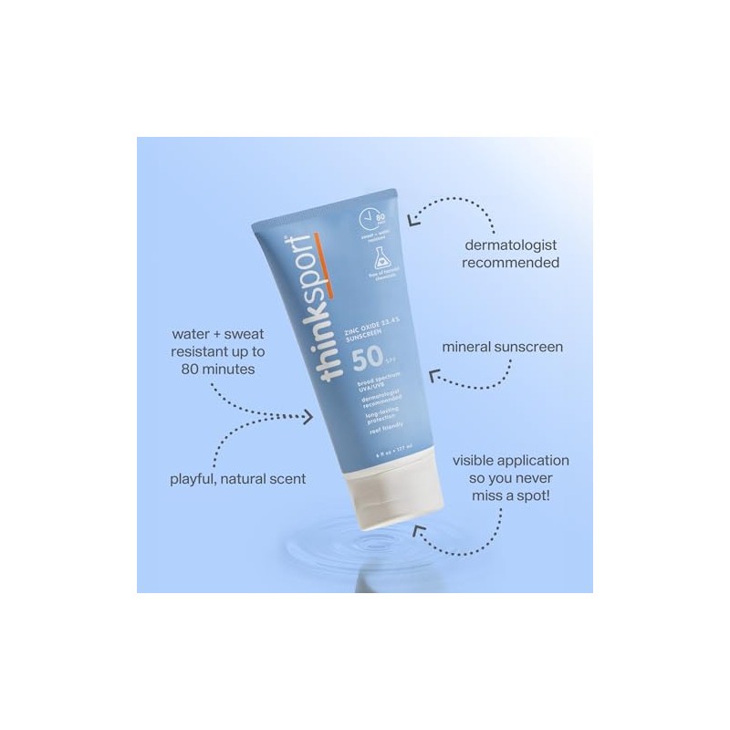 Thinksport Sunscreen SPF 50+, 6 Ounce