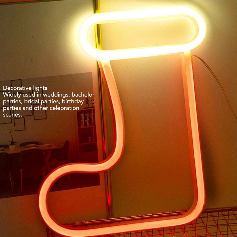Christmas Neon Light LED Christmas Boot Neon Sign Light Battery