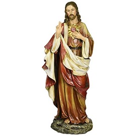 Renaissance Collection Joseph's Studio by Roman 10.25 Inch Tall Sacred Heart of Jesus Figure, Made of Stone Resin and Hand Painted